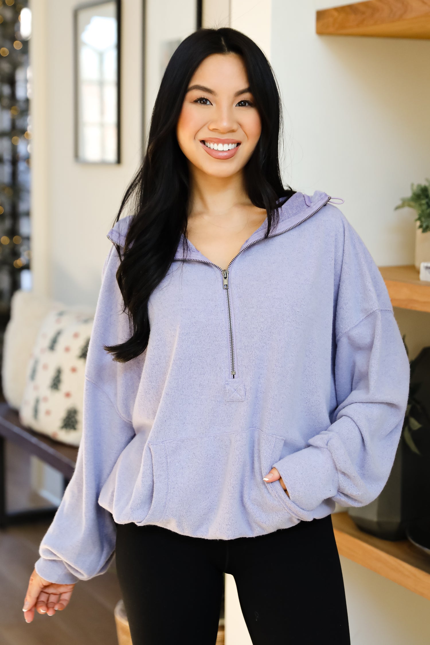 Laidback Days Periwinkle Soft Knit Hooded Pullover