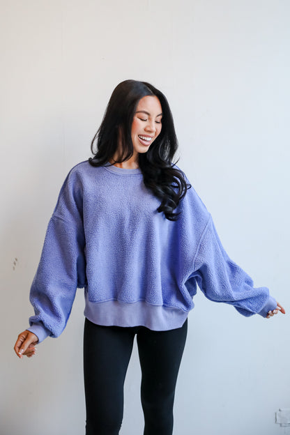 Cutest Consideration Periwinkle Sherpa Pullover