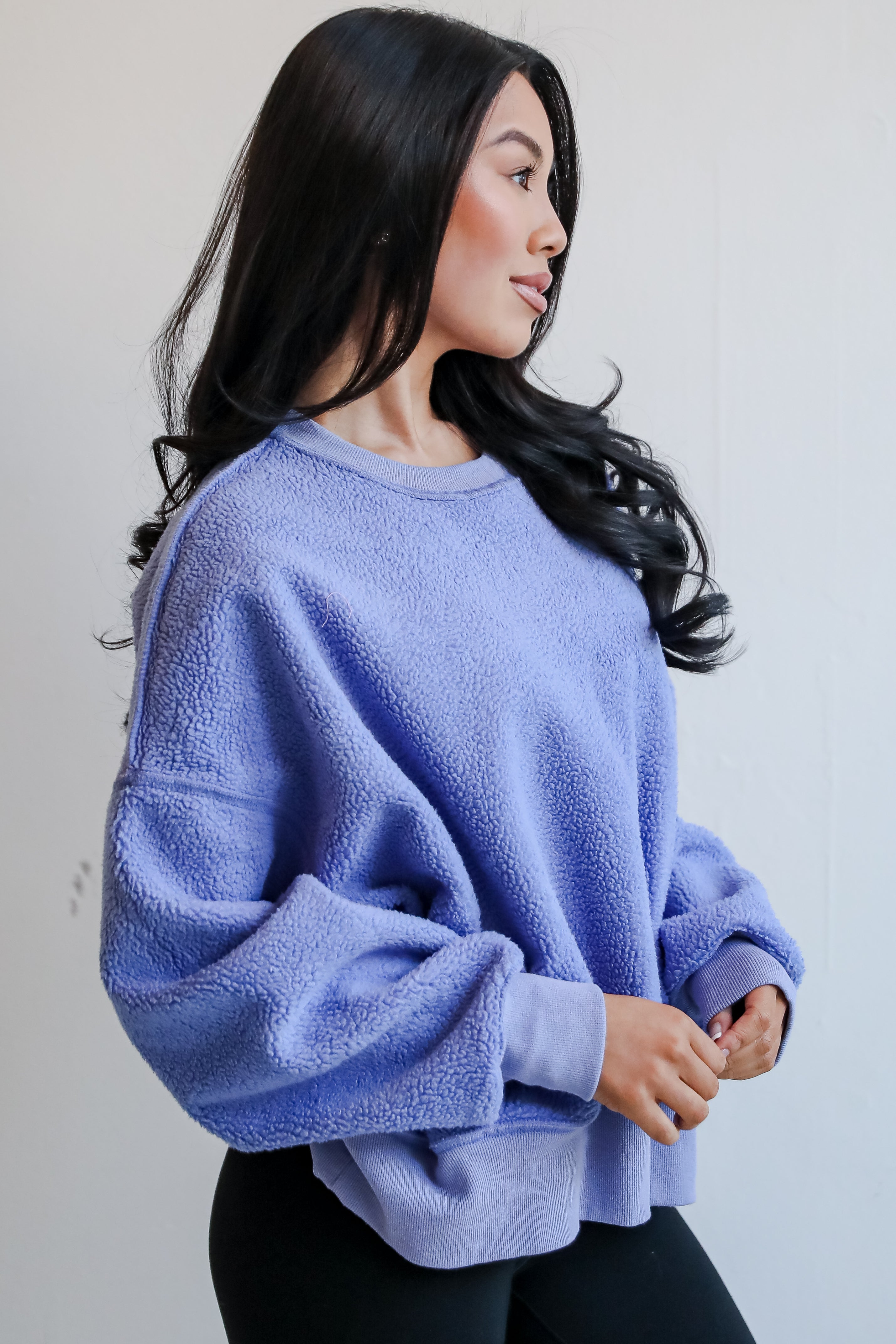 Cutest Consideration Periwinkle Sherpa Pullover