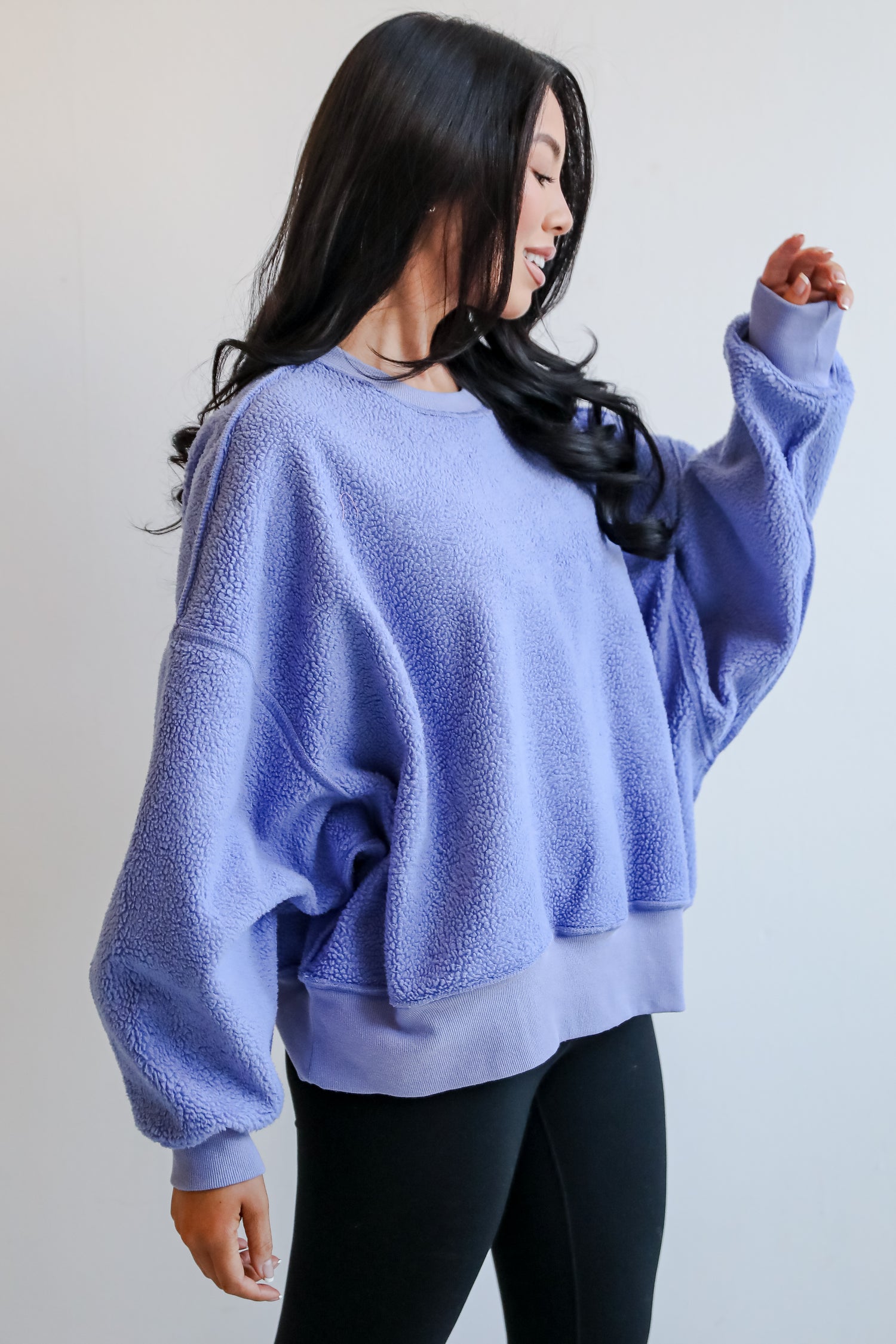 Cutest Consideration Periwinkle Sherpa Pullover