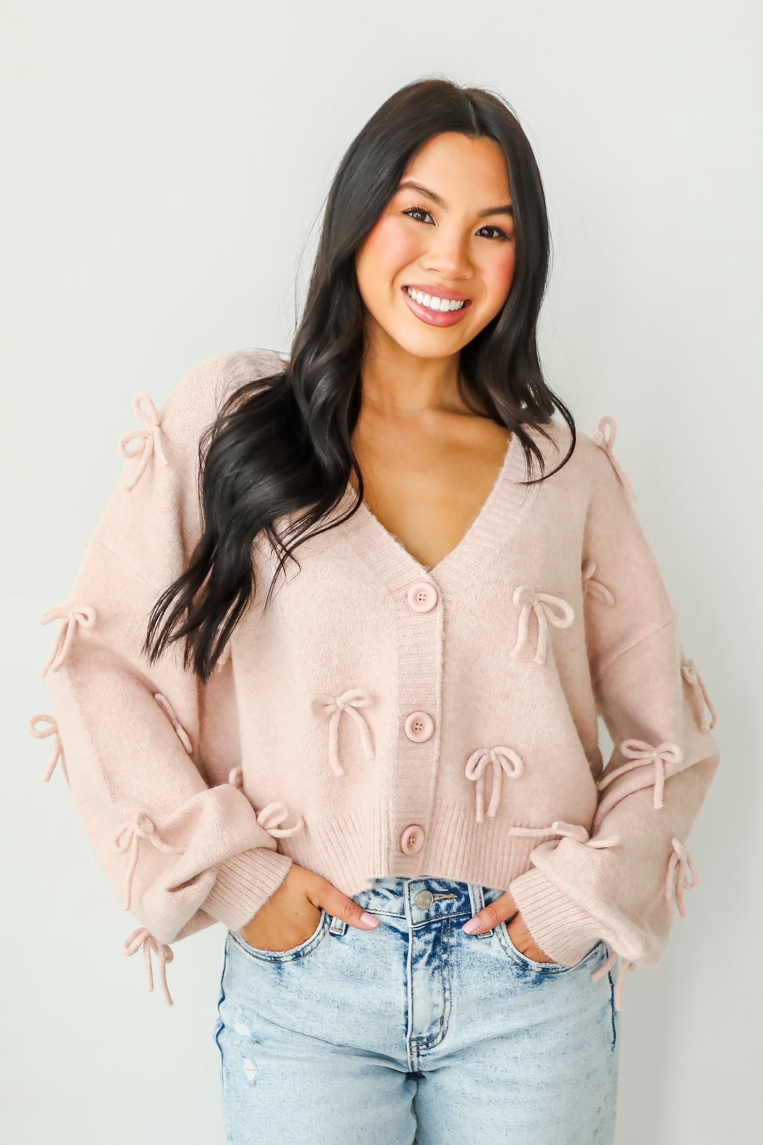 Darling Coziness Bow Sweater Cardigan