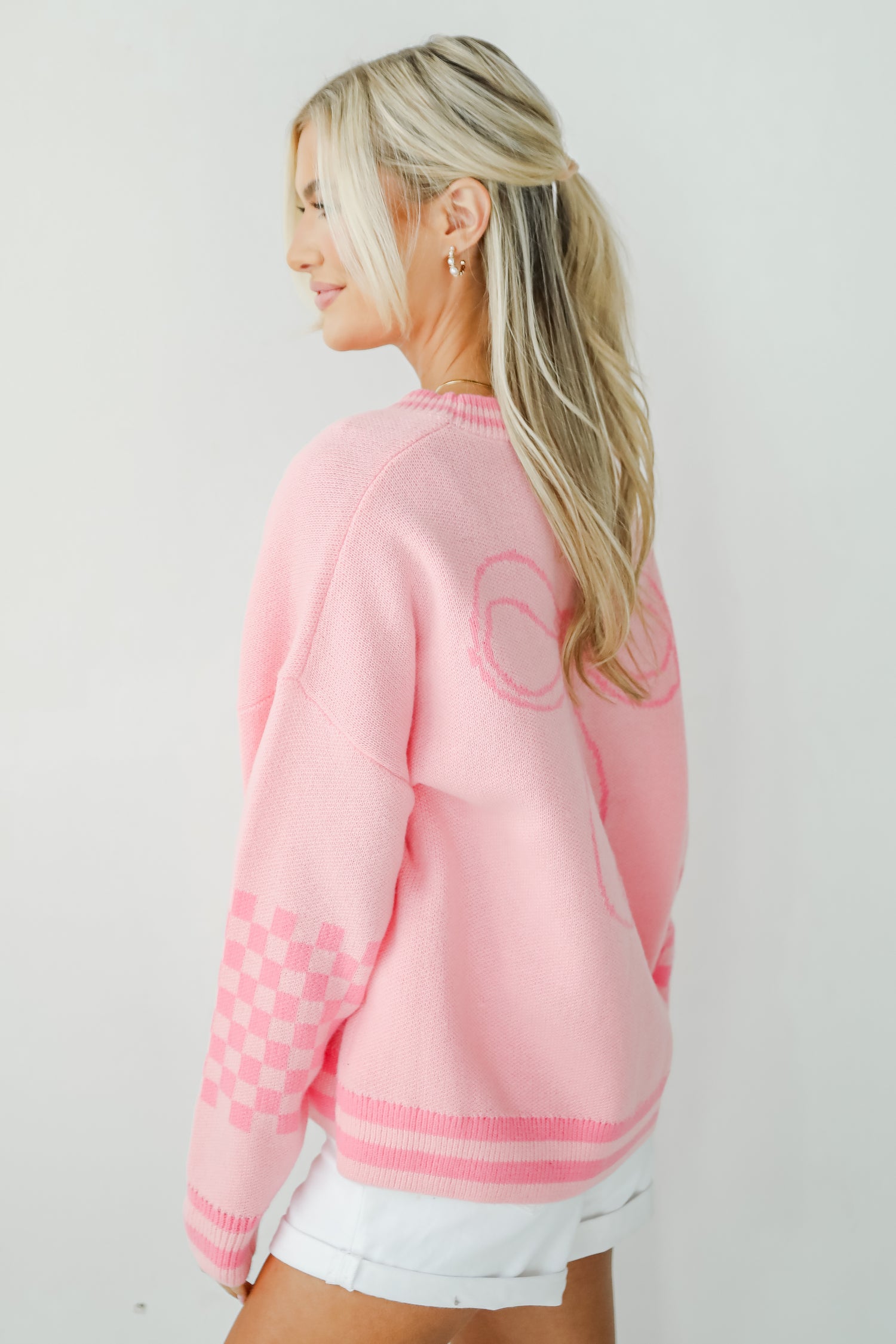 Lovable Favorite Pink Bow Sweater Cardigan