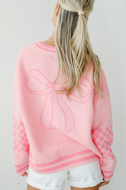 Lovable Favorite Pink Bow Sweater Cardigan