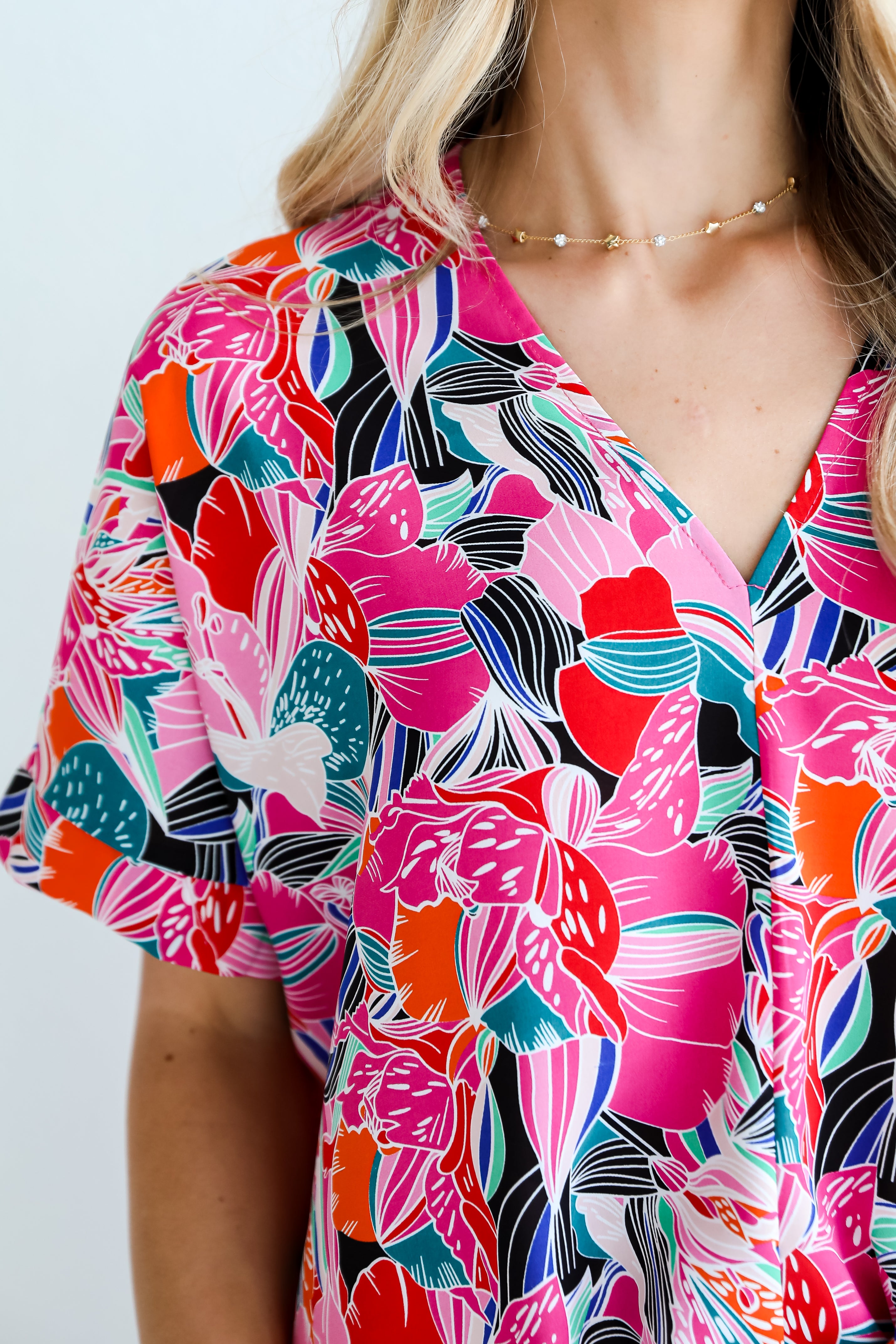 cute Pink Floral Blouse