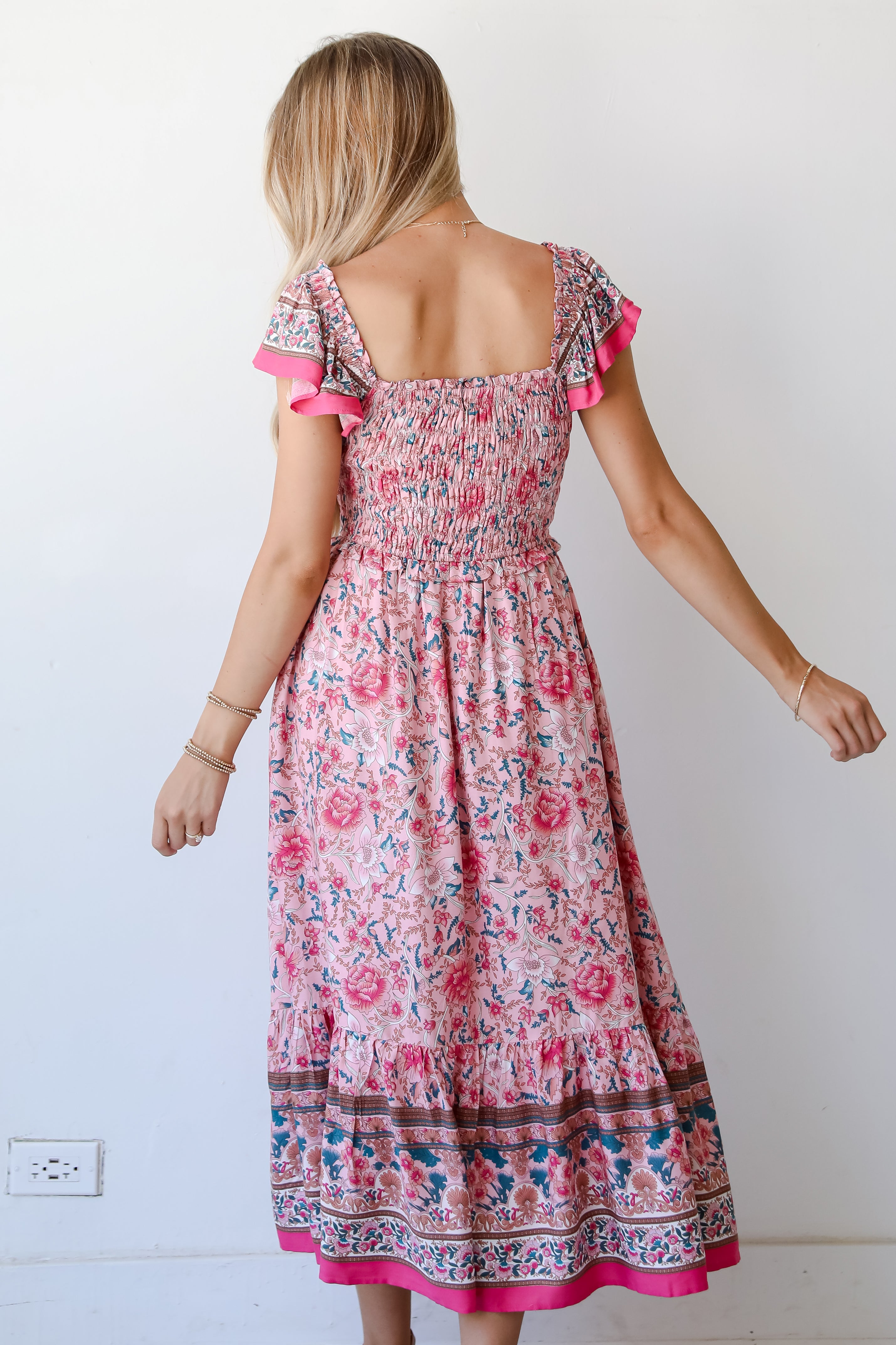 Darling Behavior Blush Floral Maxi Dress