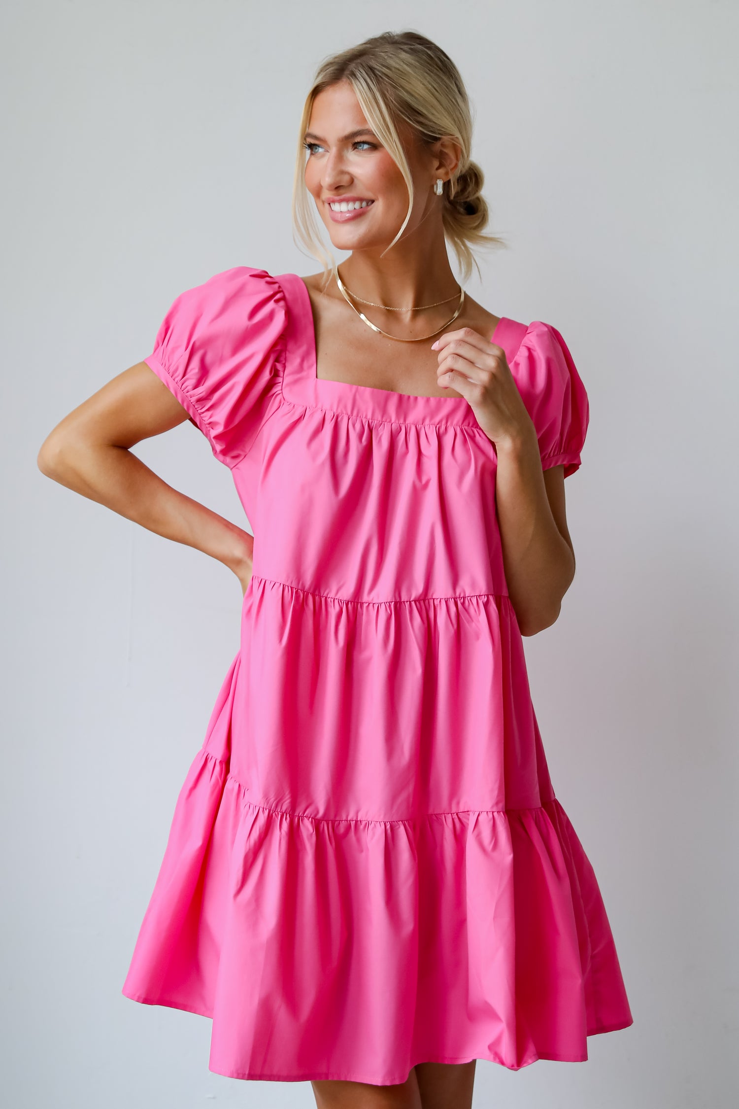 Sweetest Visionary Pink Tiered Mini Dress