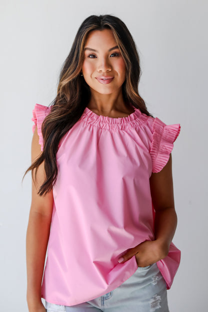 Pink Ruffle Blouse