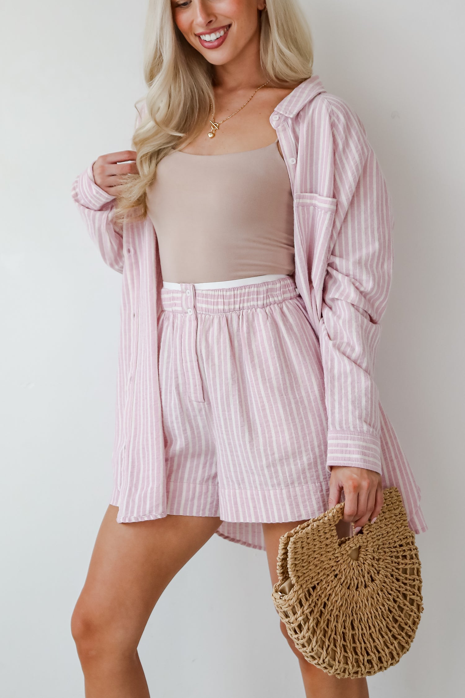 Thriving Sunshine Pink Striped Boxer Shorts