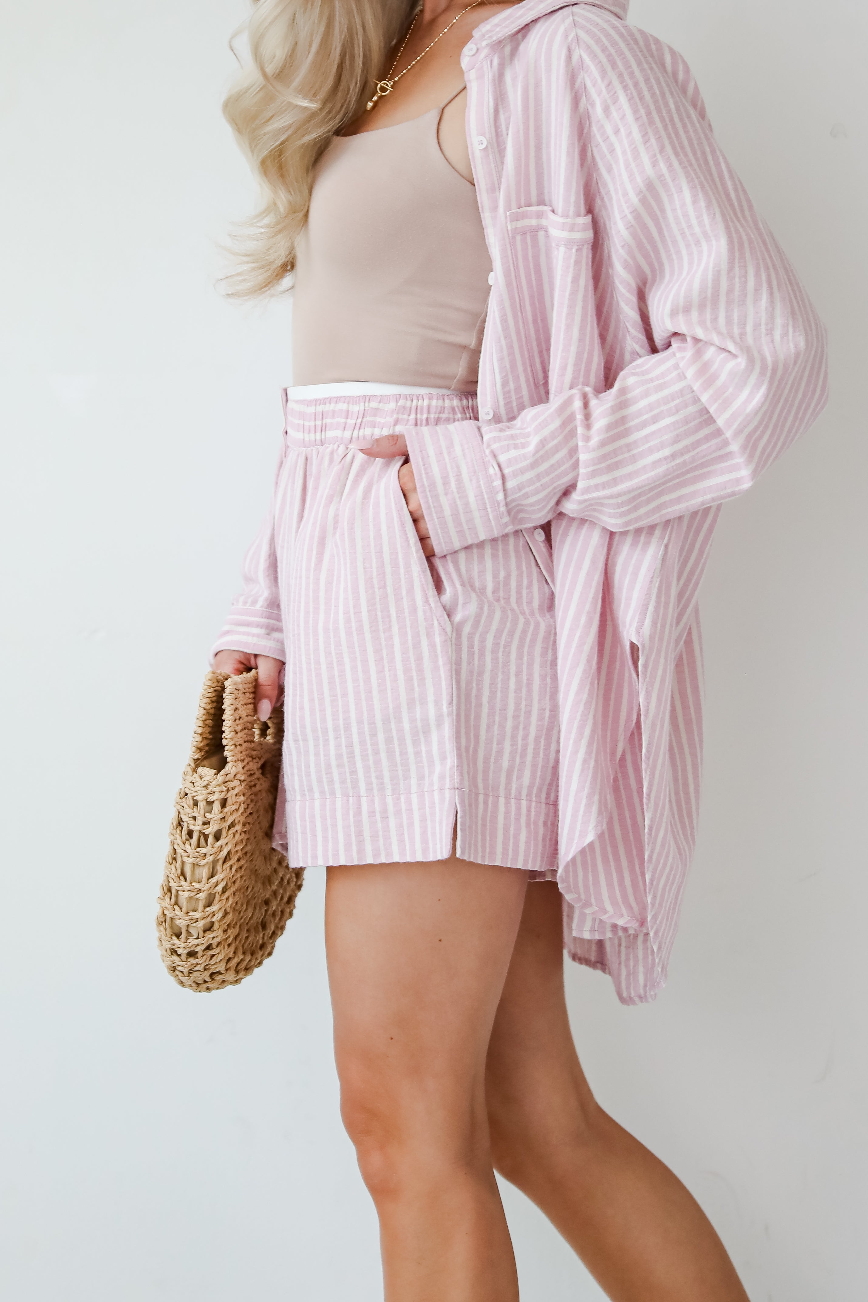 Thriving Sunshine Pink Striped Boxer Shorts