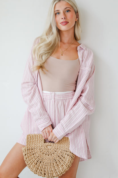 Thriving Sunshine Pink Striped Boxer Shorts