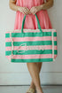 Pink Striped Summer Tote Bag