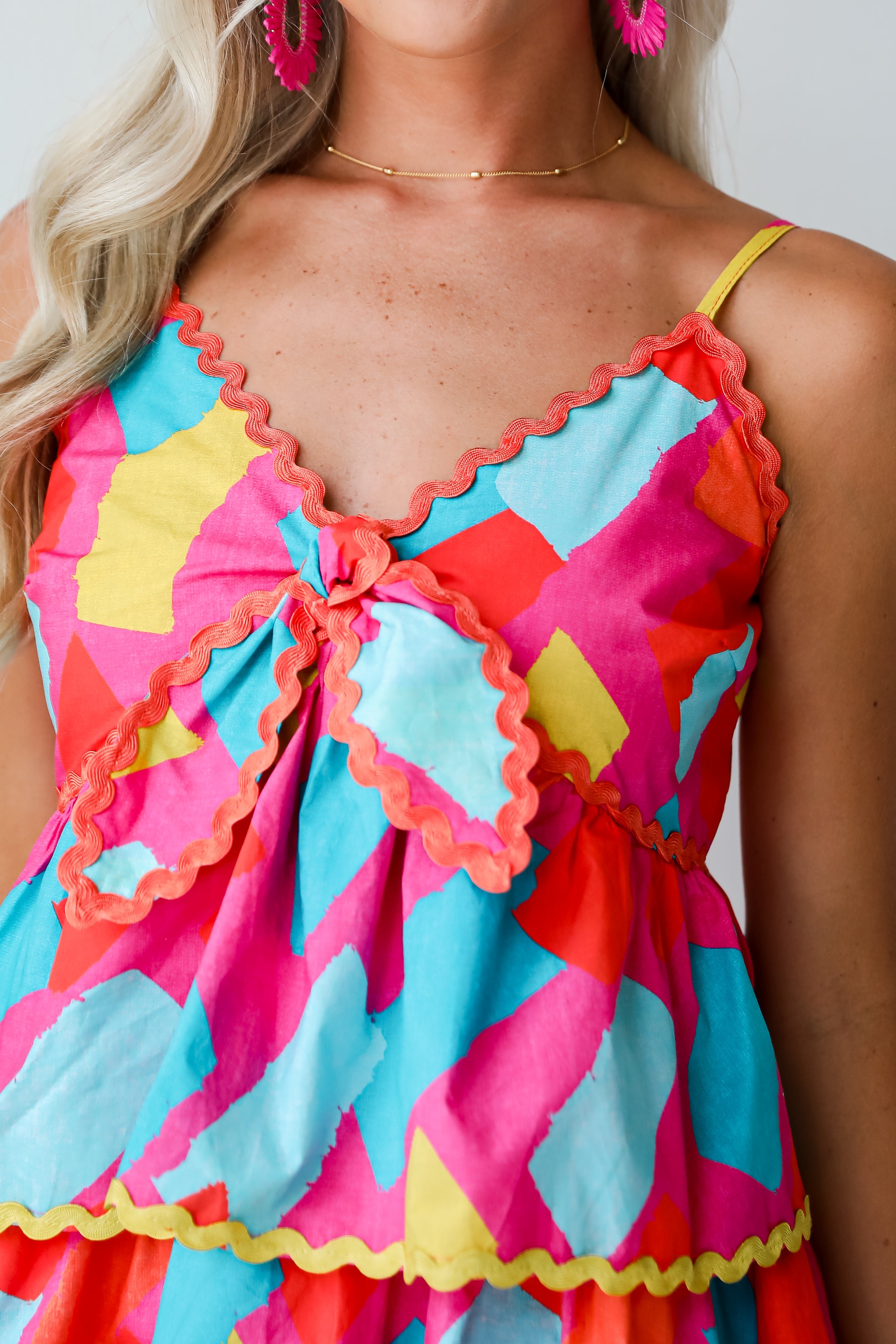 Cutest Character Pink Tiered Mini Dress