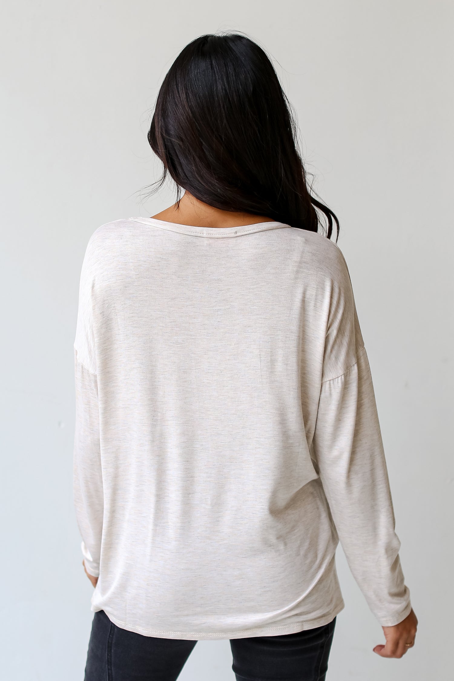 taupe Pocket Tee back view