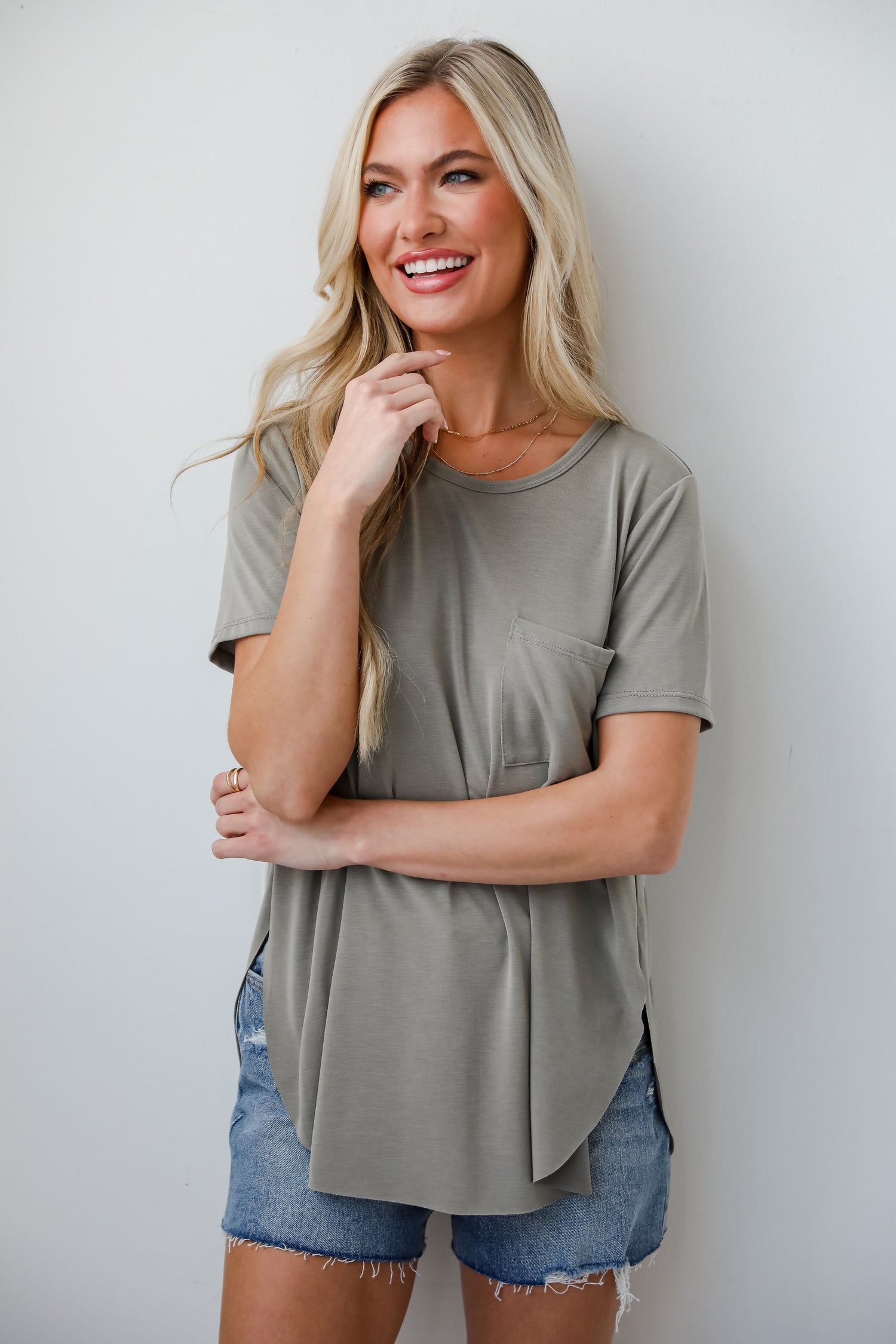 olive Pocket Tee