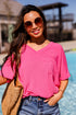 Ellie Lightweight Knit Top in pink Lightweight Knit Top