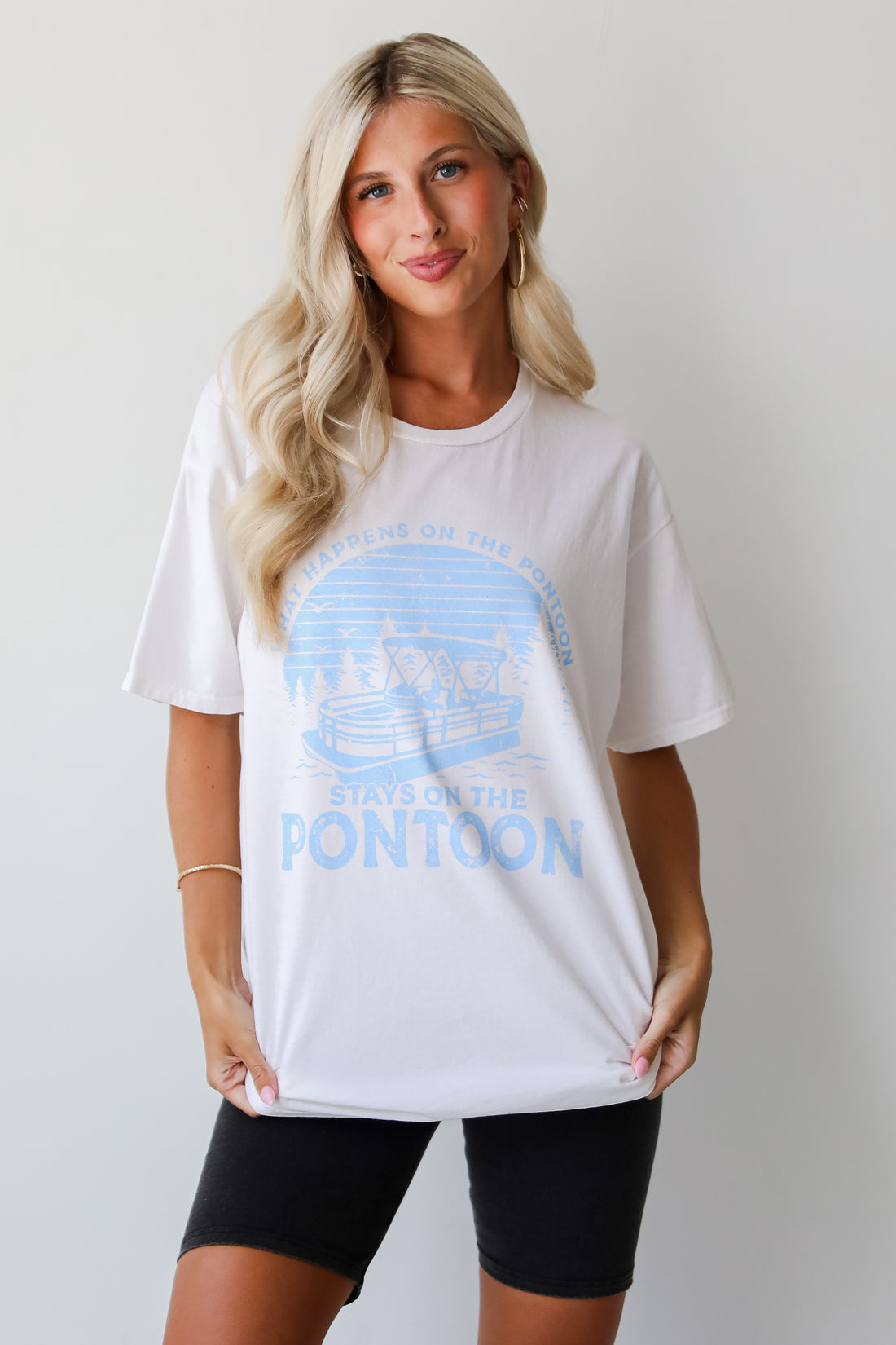 What Happens On The Pontoon Stays On The Pontoon Graphic Tee