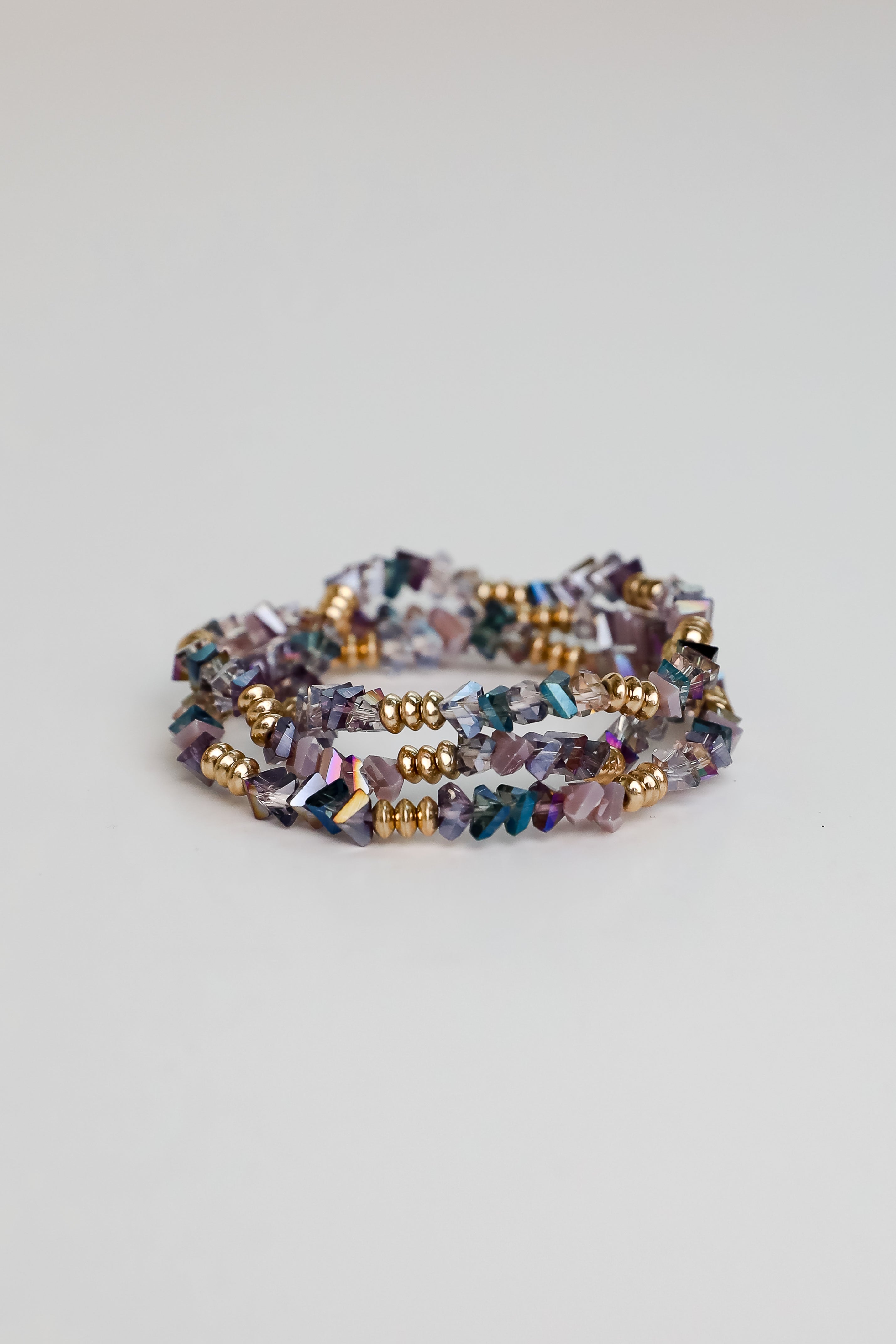 Allison Purple Beaded Bracelet Set