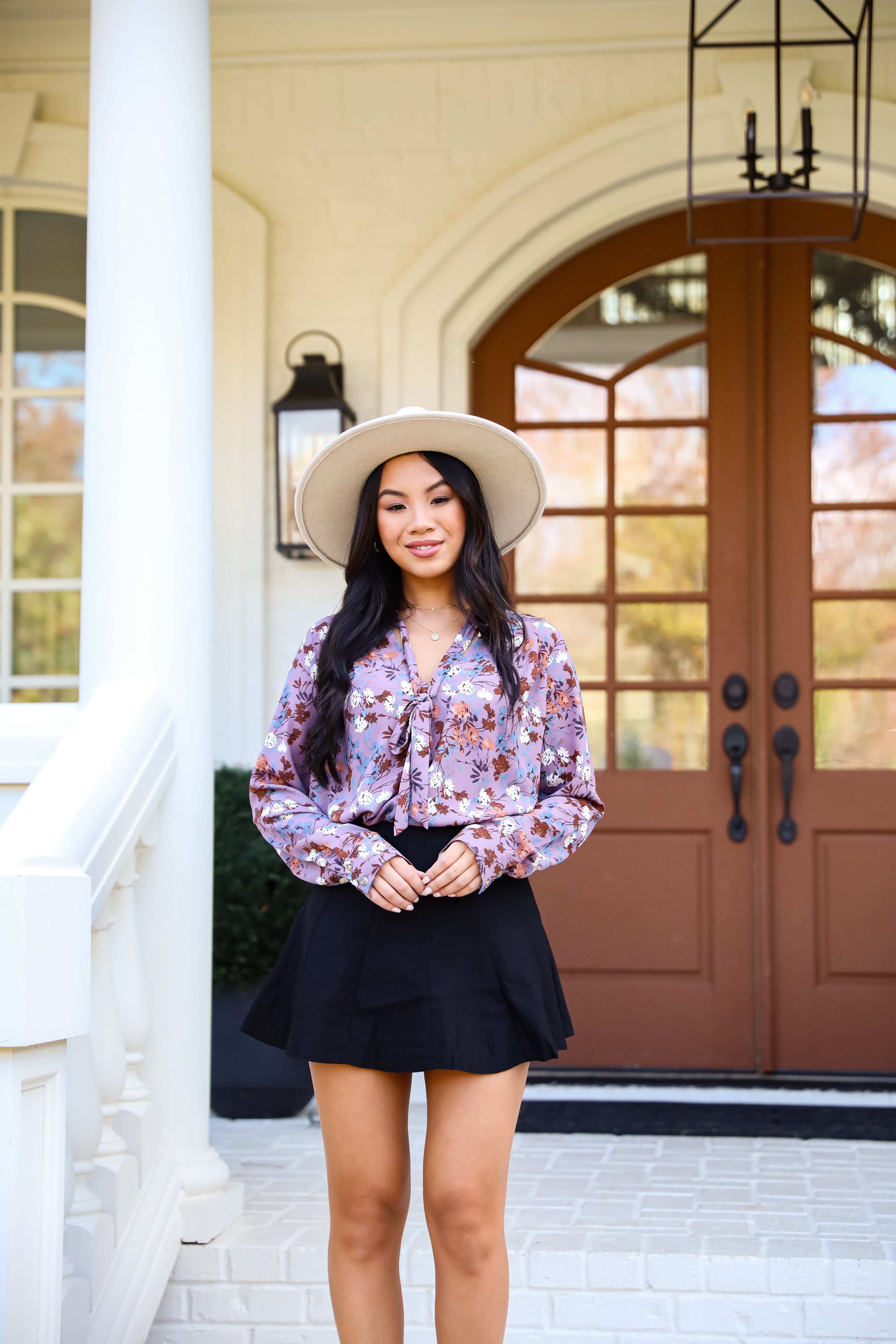 Certainly Flawless Purple Floral Blouse