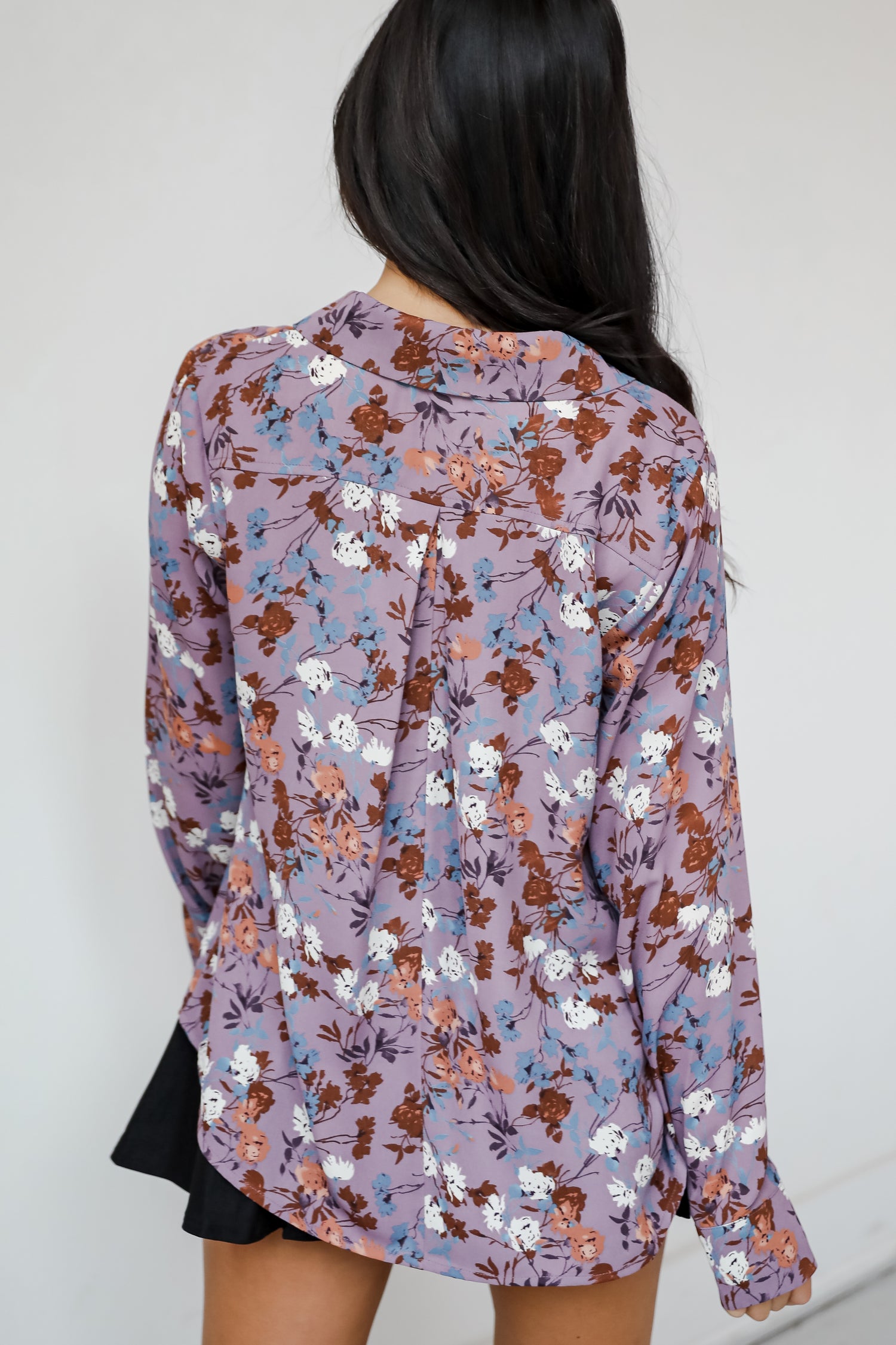 Certainly Flawless Purple Floral Blouse