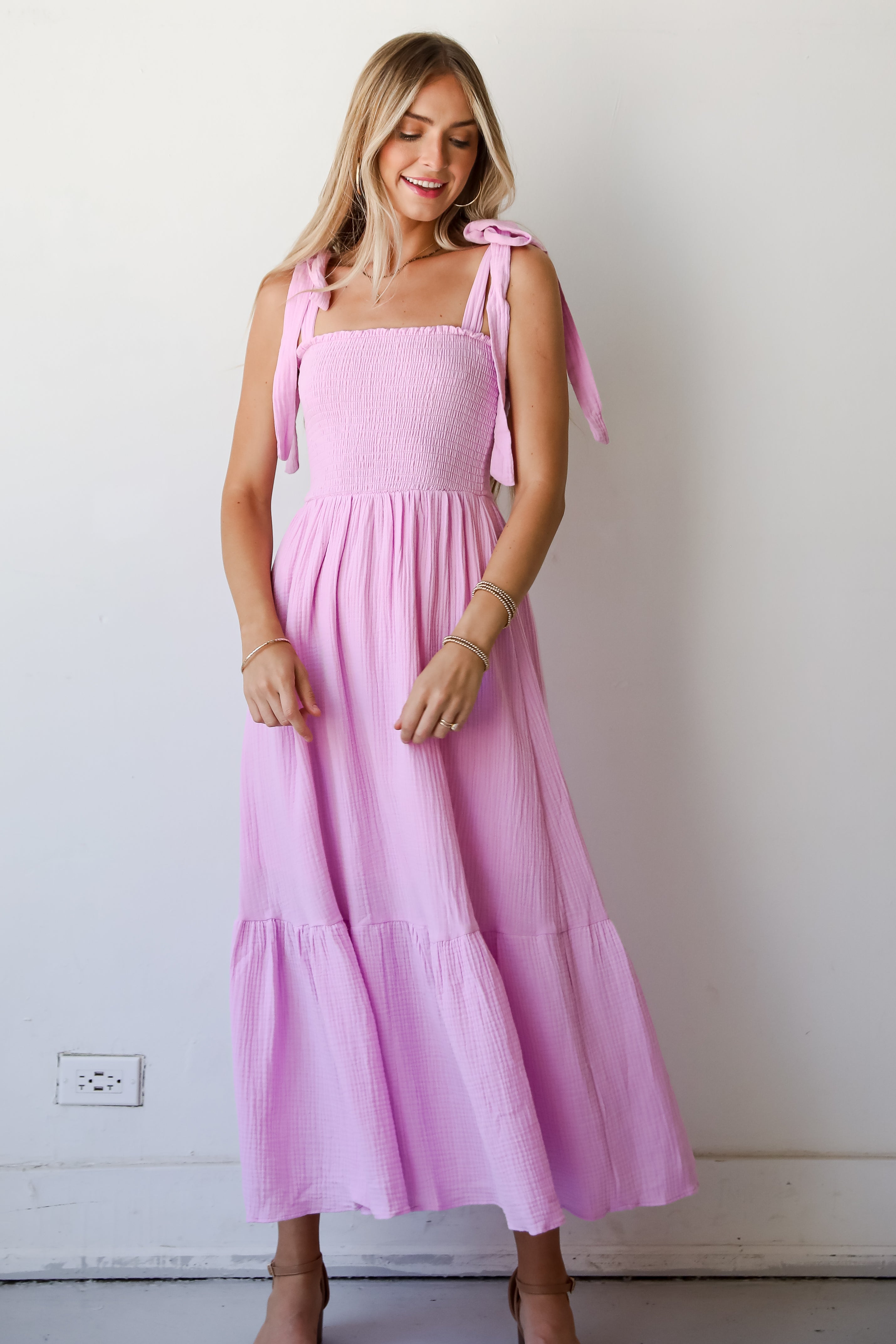 Admirable Charmer Lavender Linen Maxi Dress