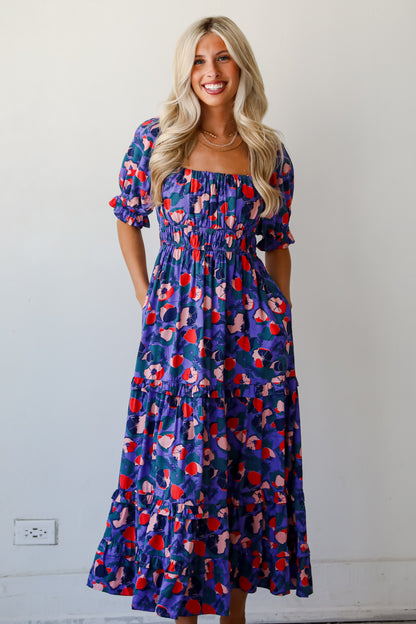 Wonderfully Sweet Purple Floral Maxi Dress