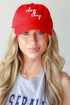 Red Chop Chop Script Embroidered Hat