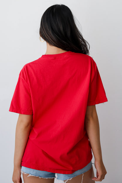 Red Chop Chop Script Tee for women