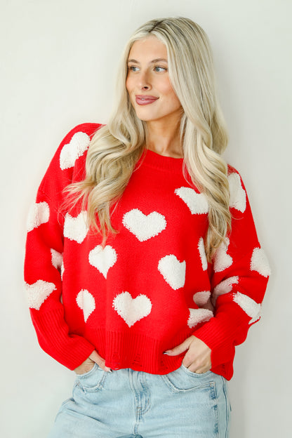 FINAL SALE - Easily Loved Heart Sweater