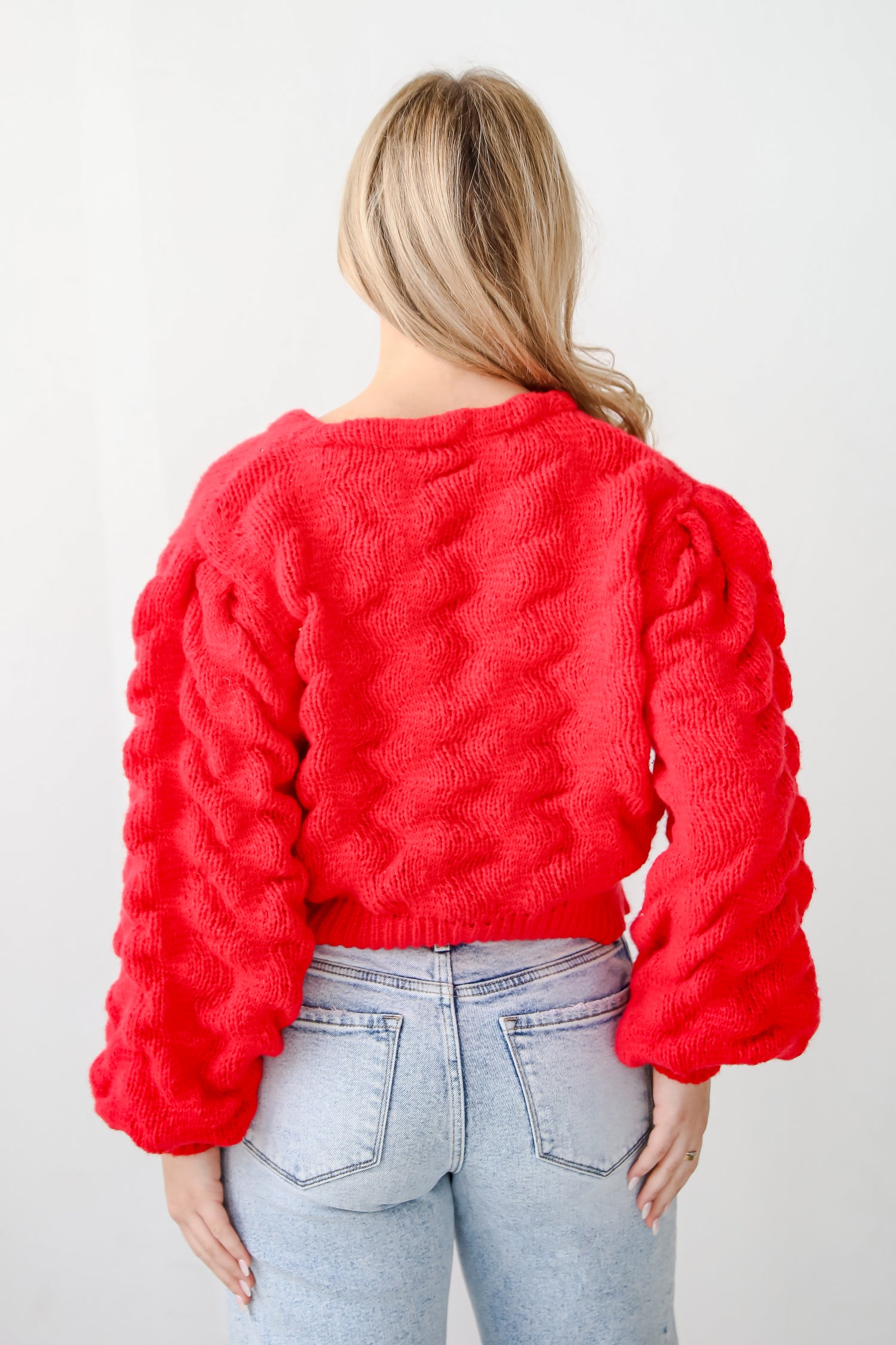 Charismatic Romantic Red Sweater Cardigan