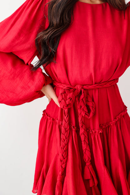 red flowy mini dresses