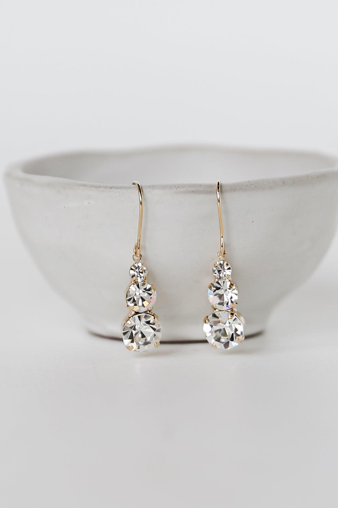 Gold Rhinestone Drop Earrings