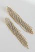 Gold Rhinestone Fringe Earrings