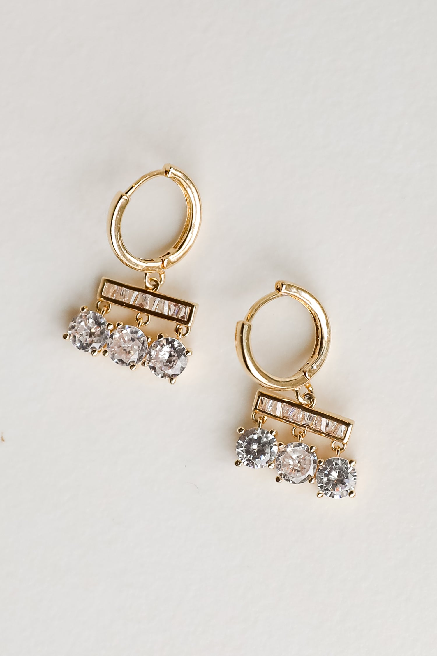 Reagan Gold Rhinestone Mini Hoop Earrings