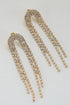 Gold Rhinestone Fringe Earrings