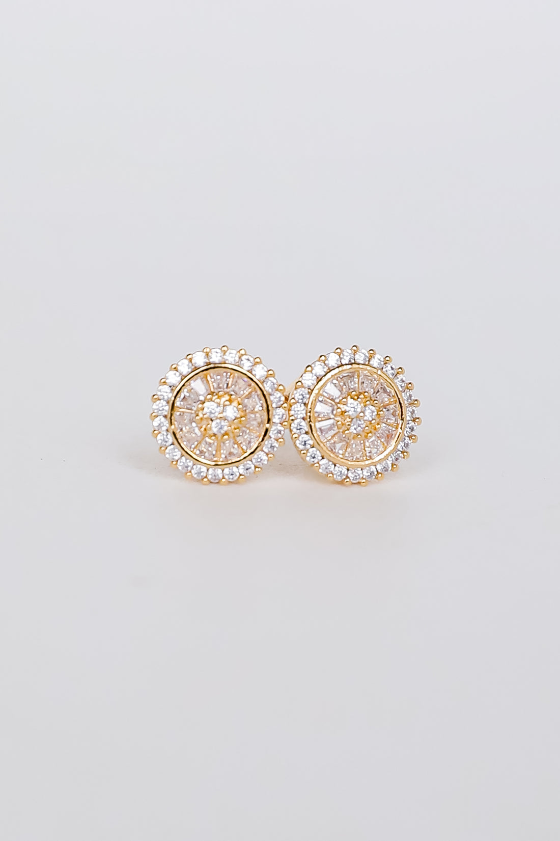 Gold Rhinestone Stud Earrings