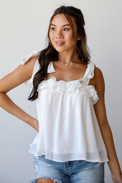 trendy ruffle top