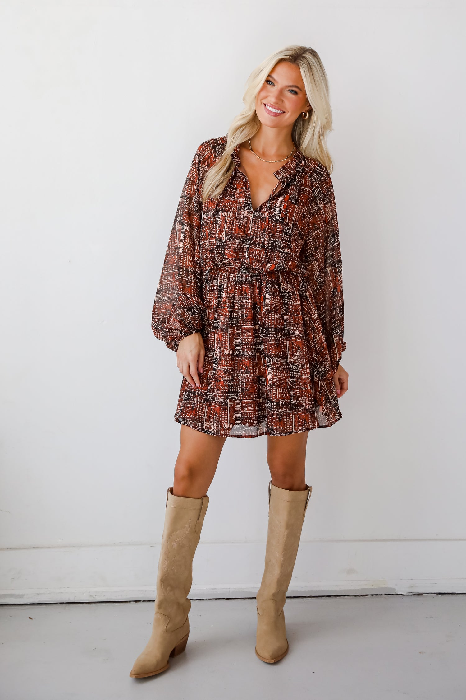 Beyond Sweet Rust Mini Dress