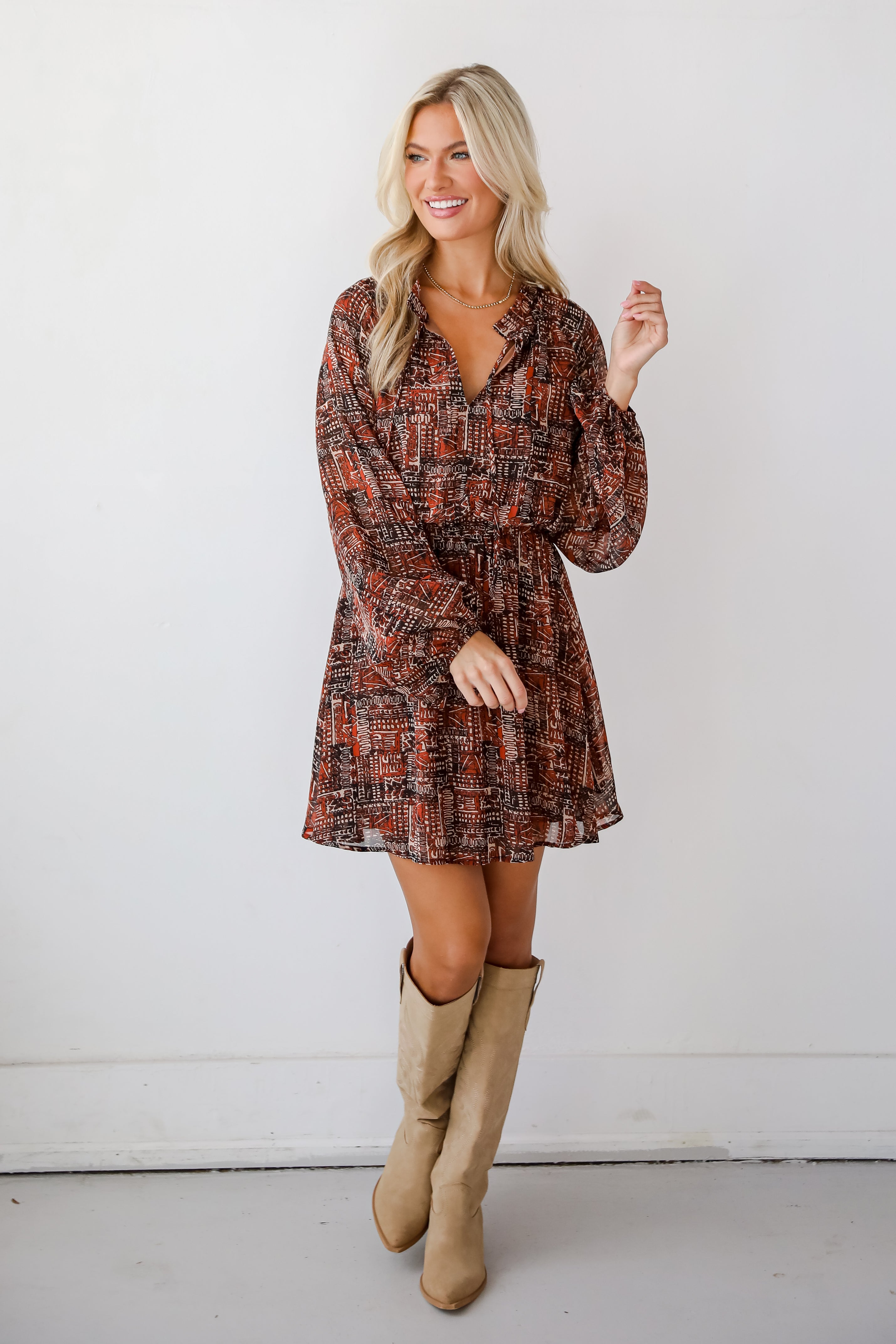 Beyond Sweet Rust Mini Dress