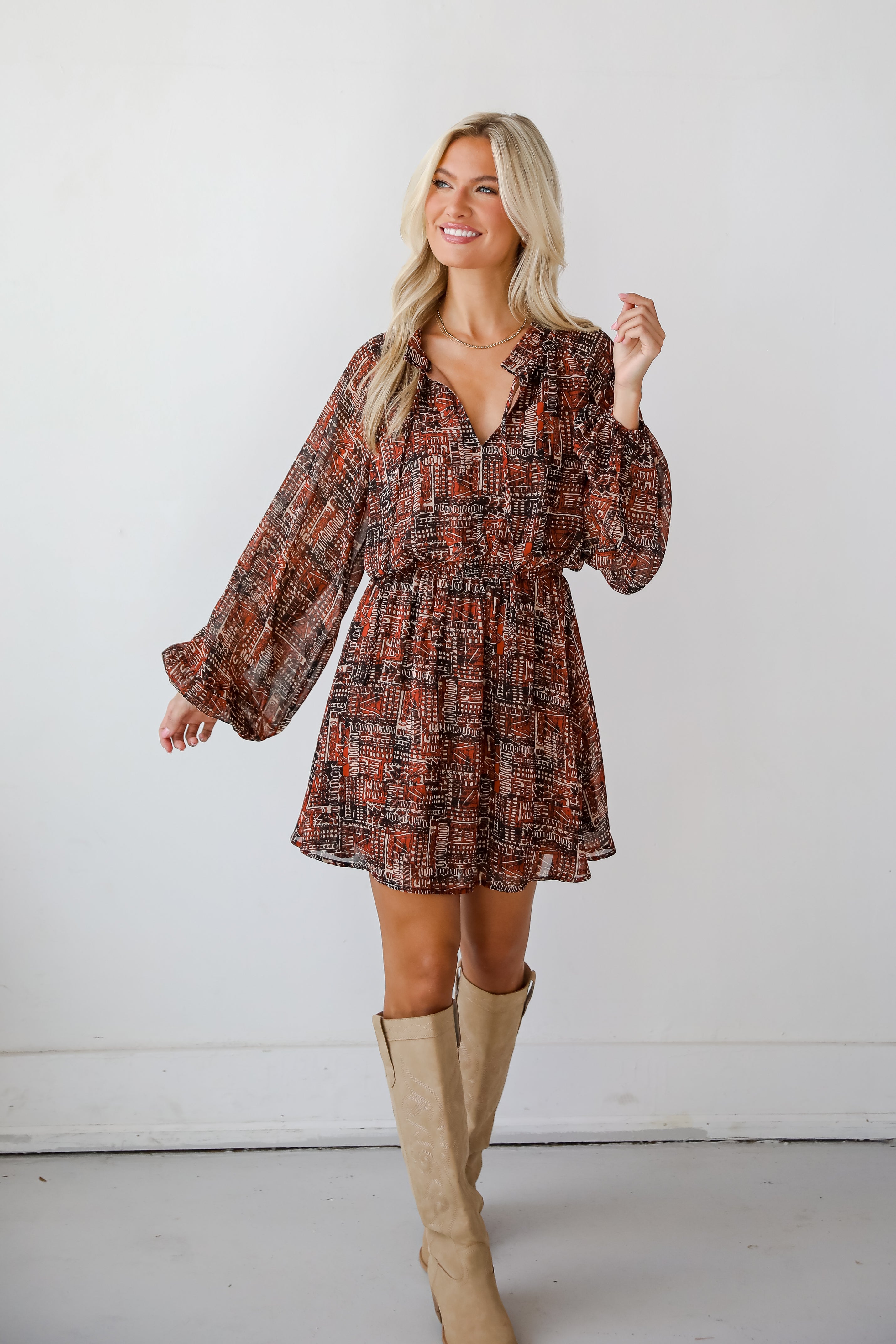 Beyond Sweet Rust Mini Dress