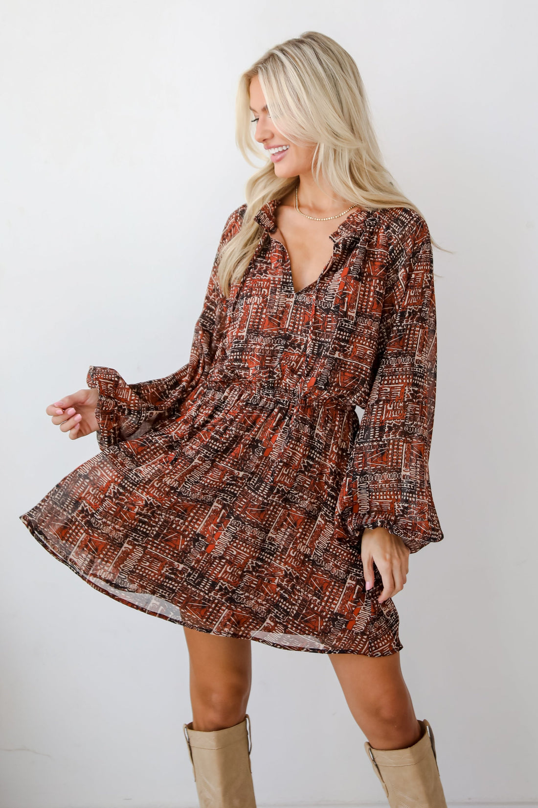 Beyond Sweet Rust Mini Dress