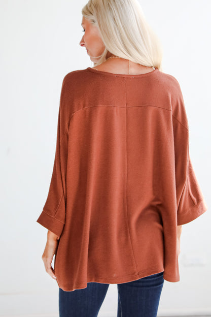 Winning Pick Oversized Brushed Knit Top