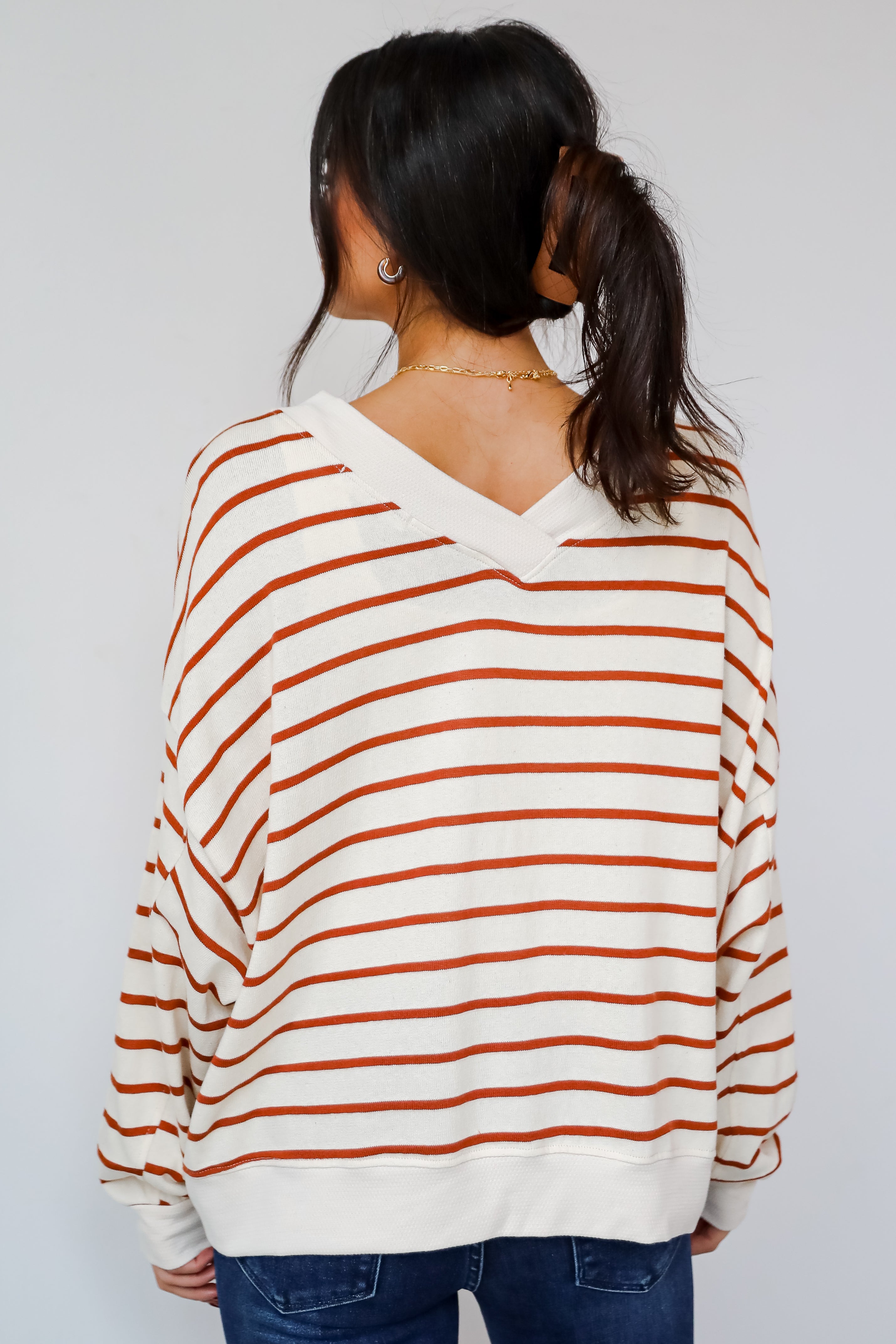 Positively Delightful Brick Striped Knit Top