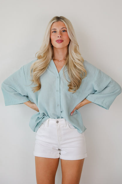 Sunny Mentality Sage Blouse