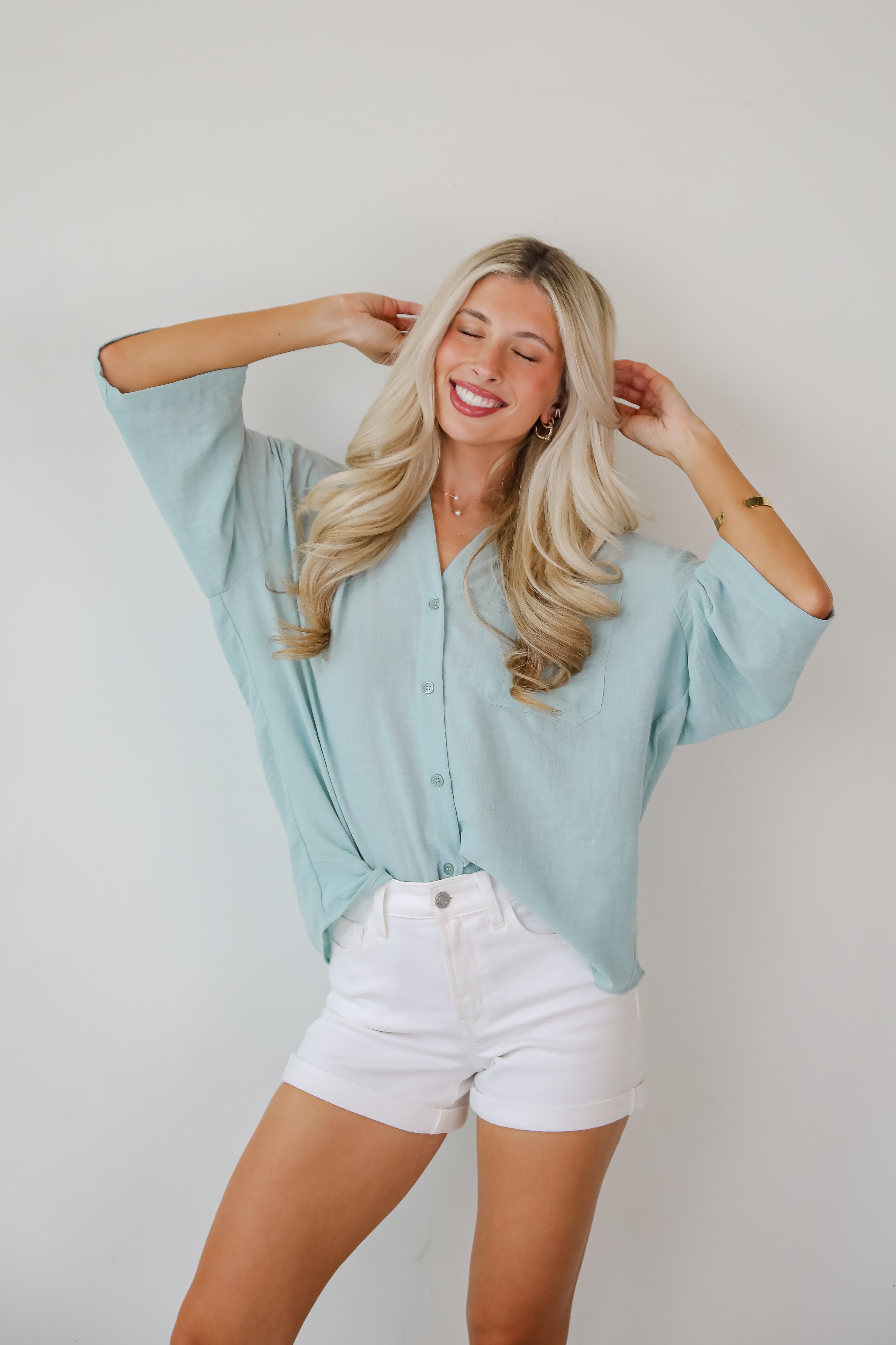 Sunny Mentality Sage Blouse