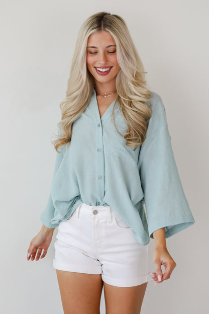 Sunny Mentality Sage Blouse