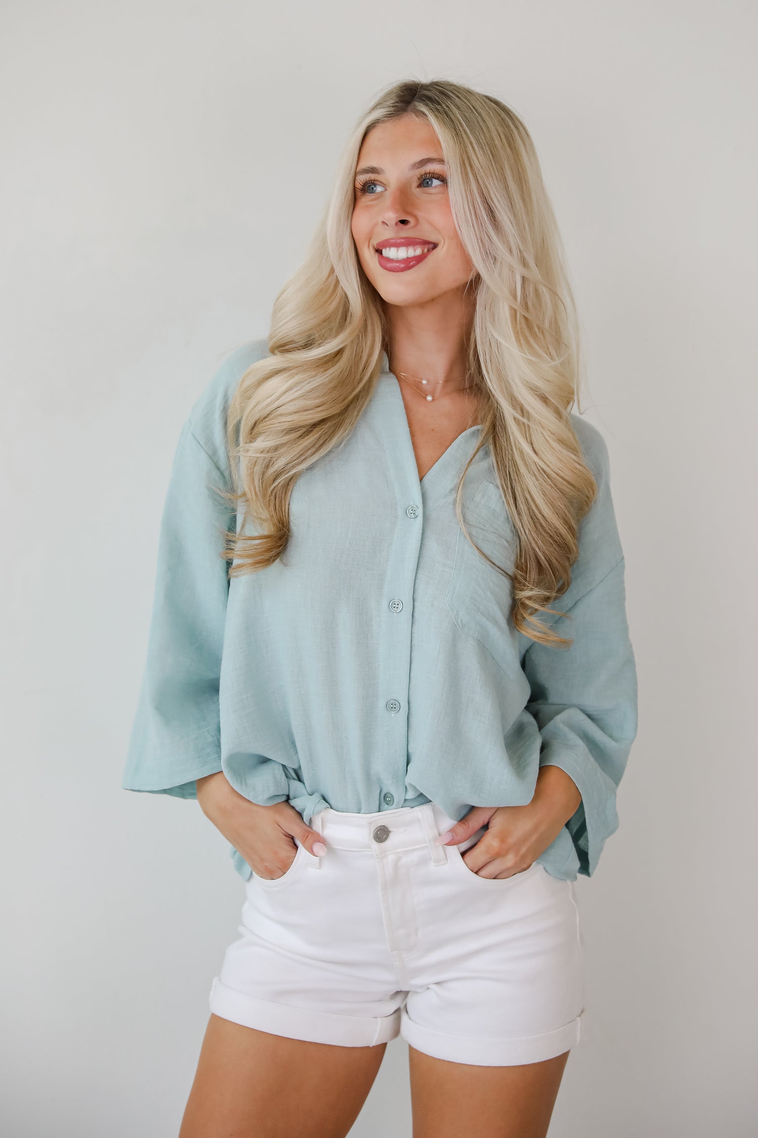 Sunny Mentality Sage Blouse