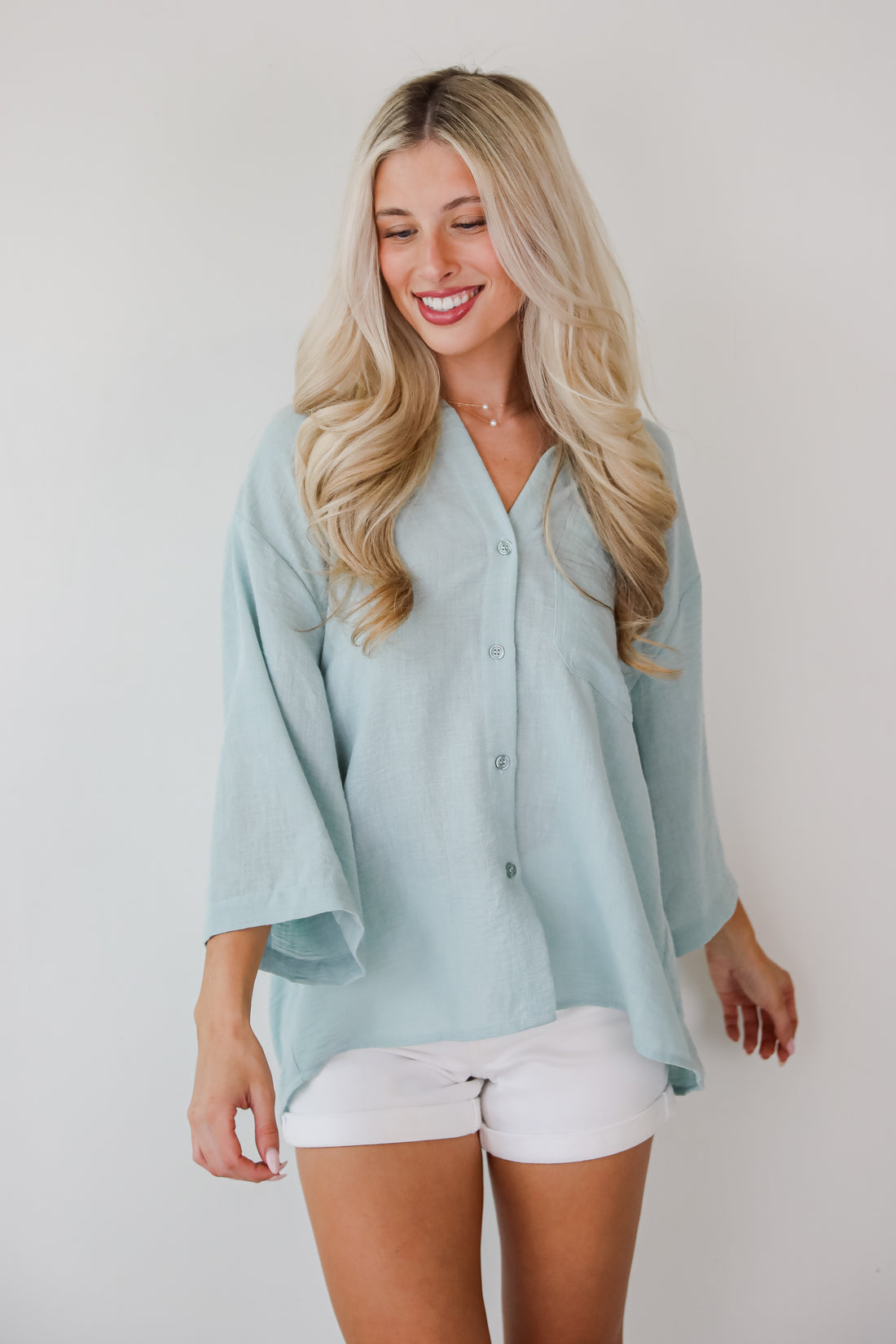 Sunny Mentality Sage Blouse