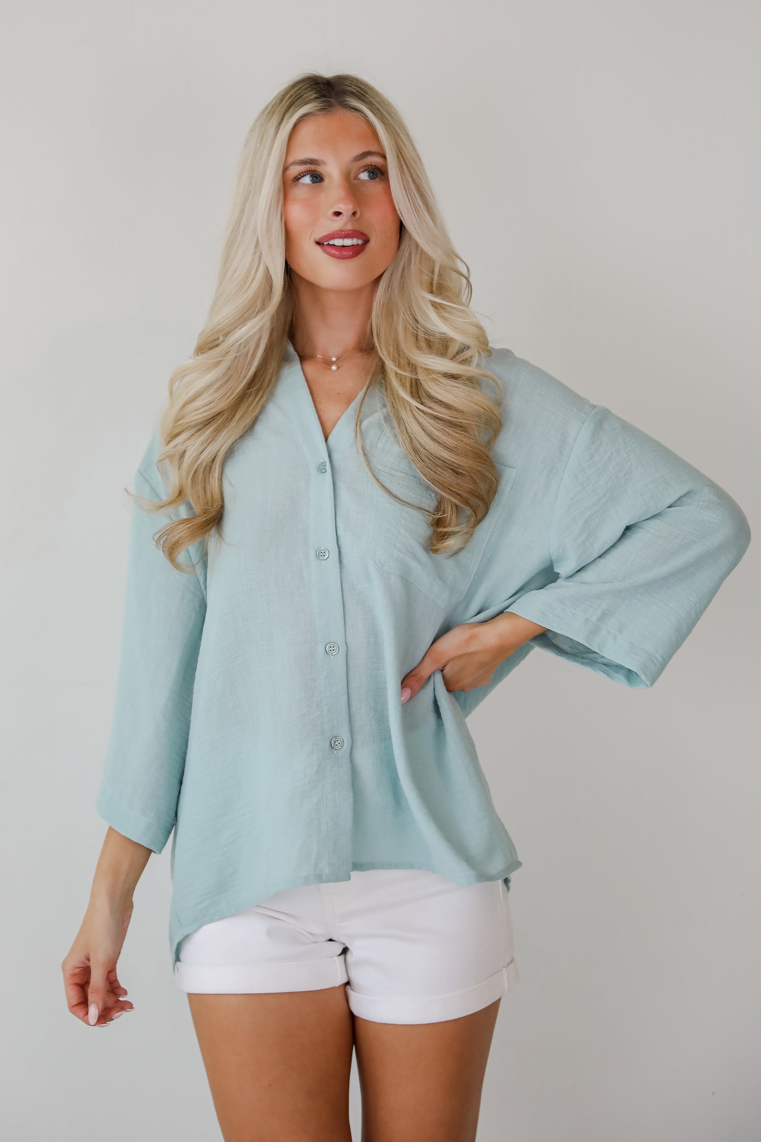 Sunny Mentality Sage Blouse