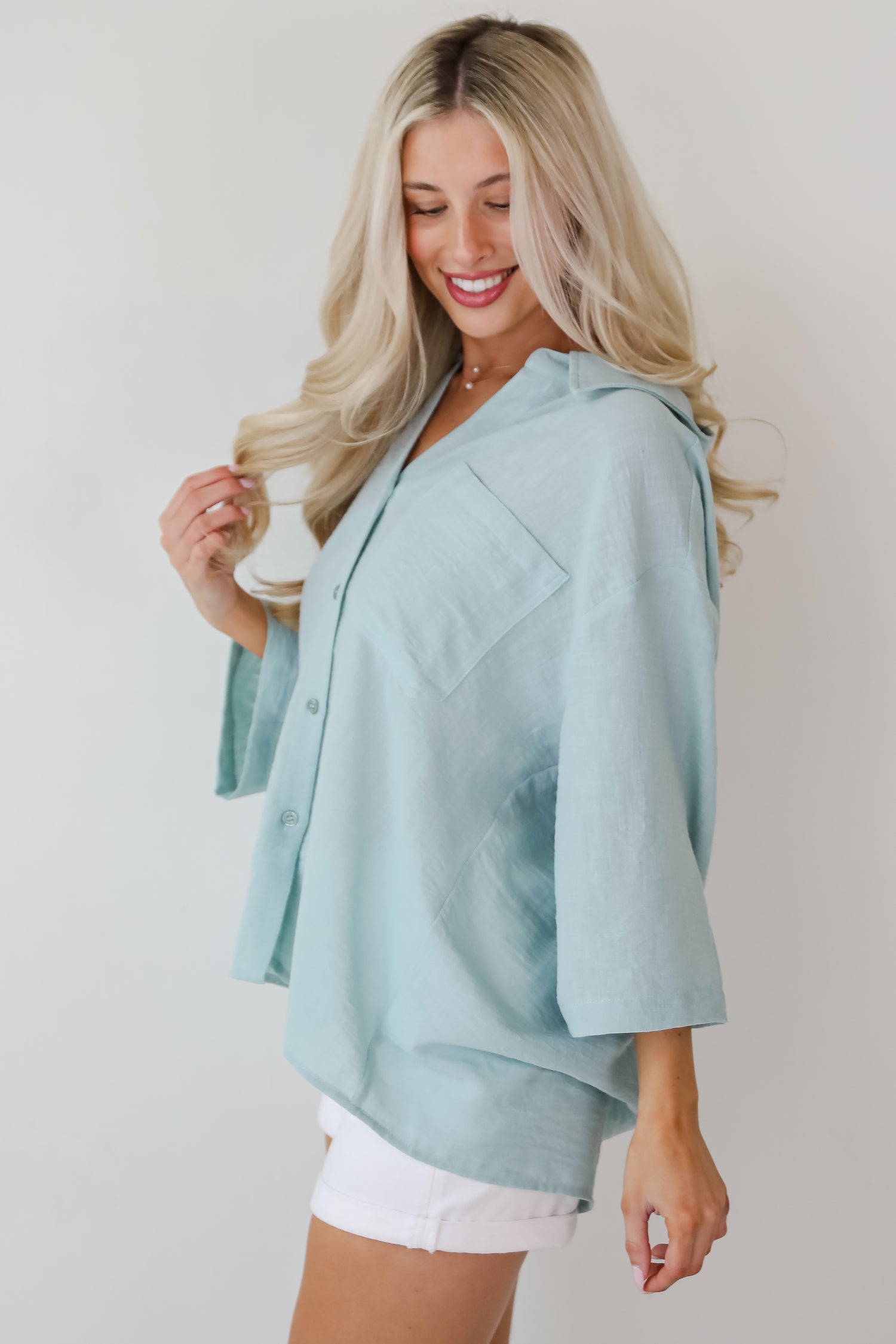 Sunny Mentality Sage Blouse