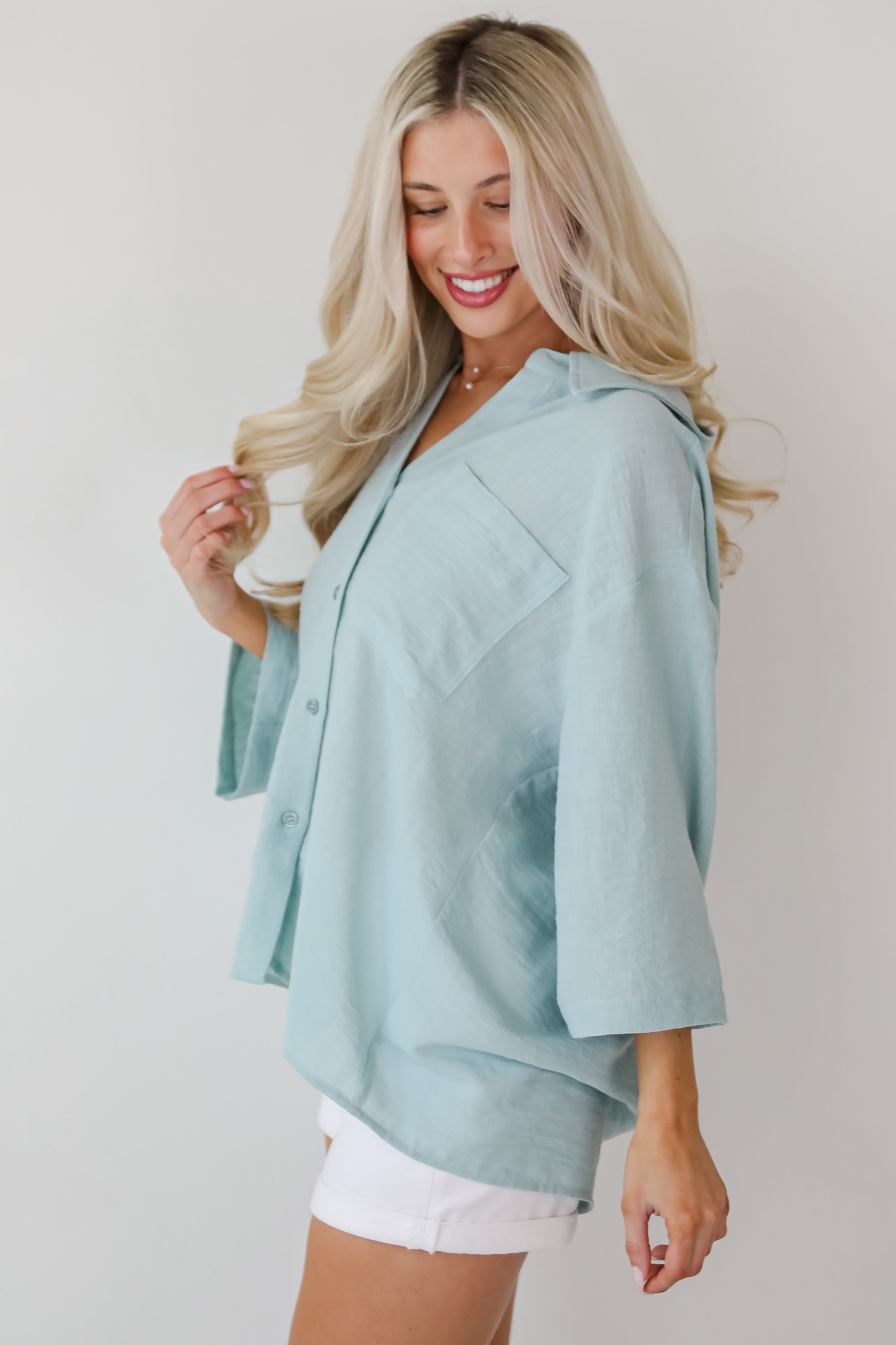 Sunny Mentality Sage Blouse